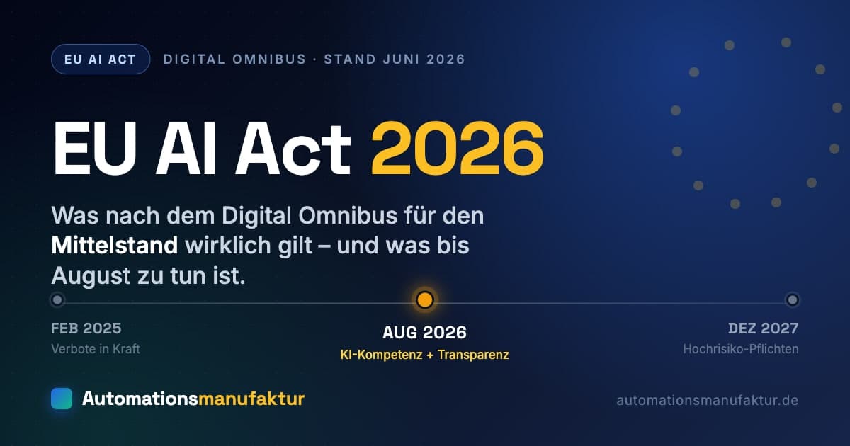 EU AI Act 2026 für KMU – Fristen und Pflichten nach dem Digital Omnibus