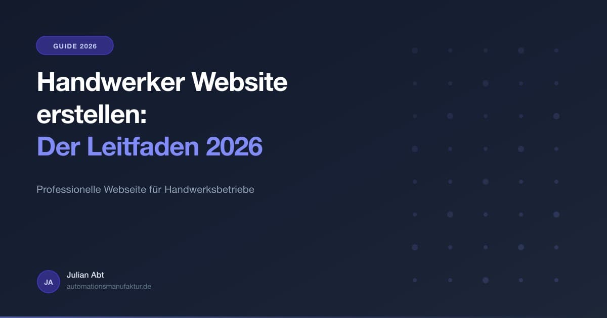 Handwerker Website erstellen - Professionelle Website für Handwerksbetriebe