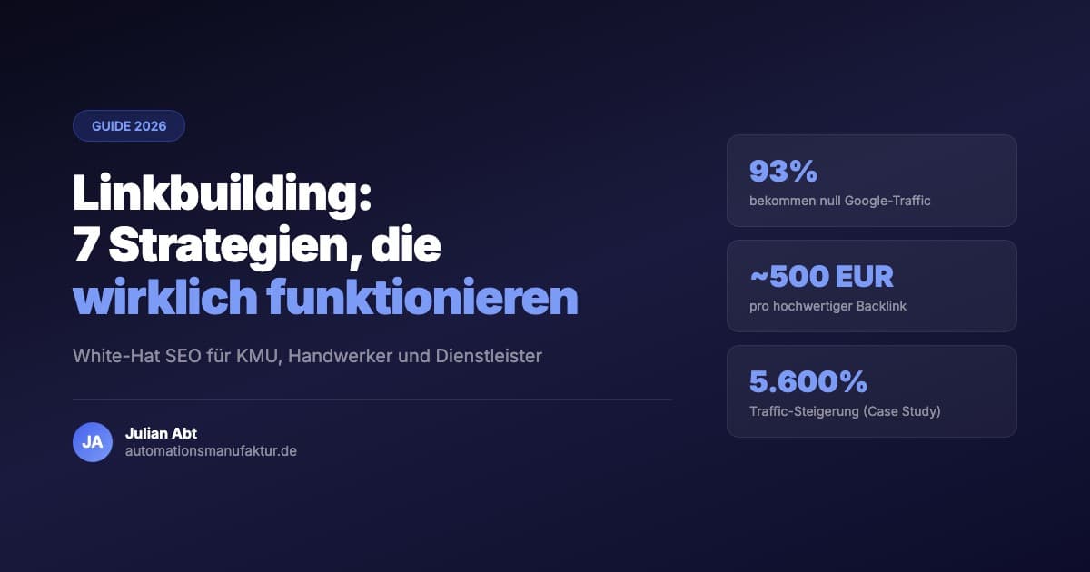 Linkbuilding Strategie 2026 - hochwertige Backlinks aufbauen