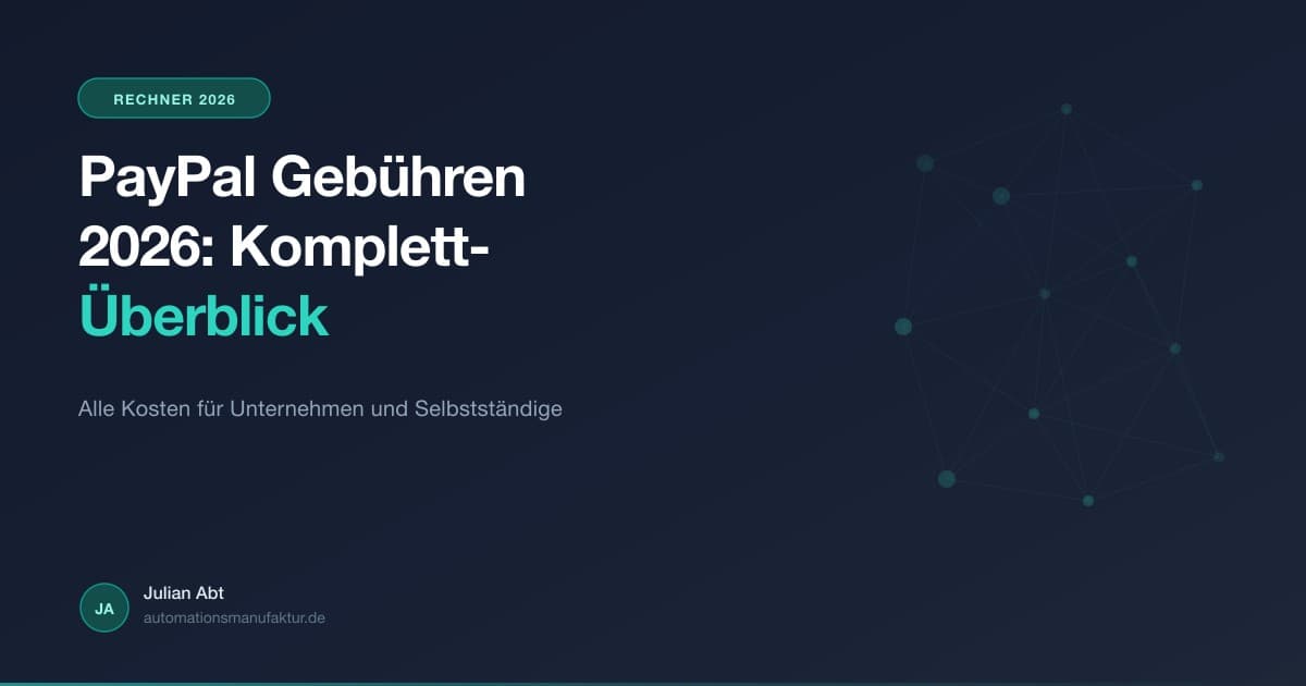 PayPal Gebührenübersicht für Unternehmen 2026