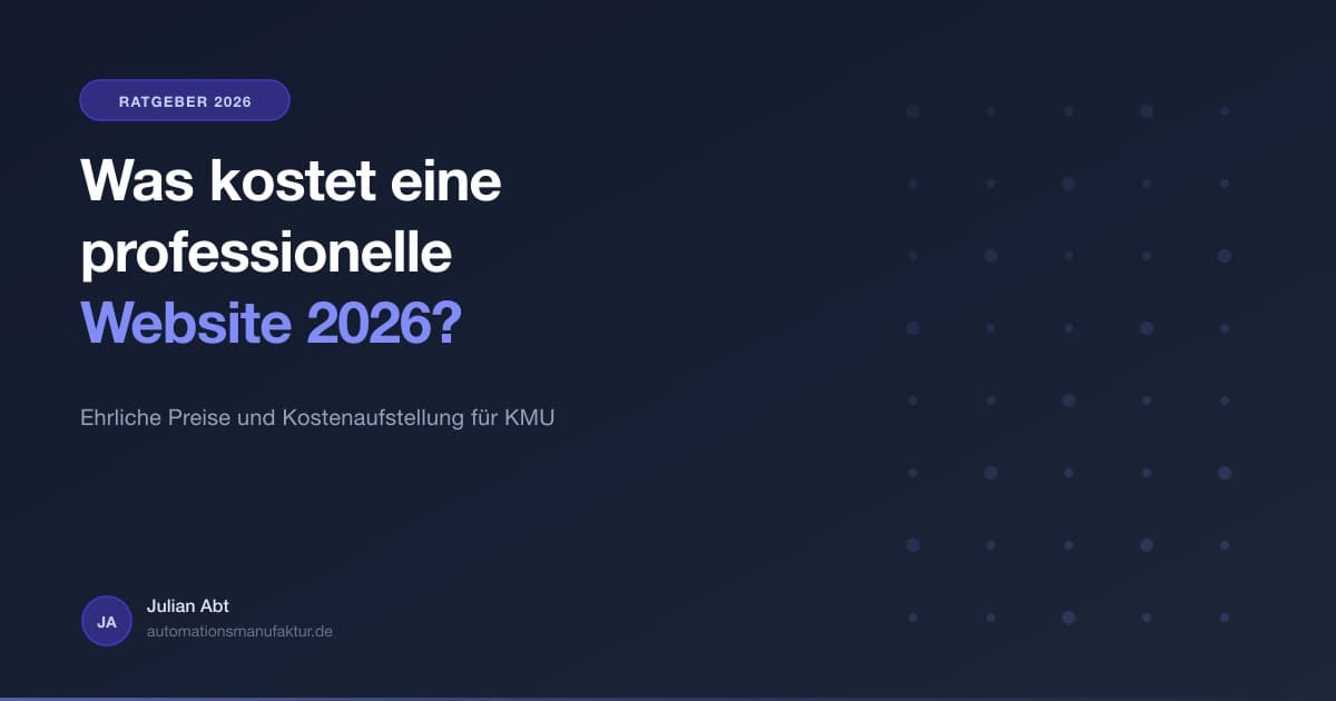 Kostenübersicht Website-Erstellung für KMU 2026